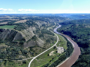 An aerial view of the Peace River Regional District.