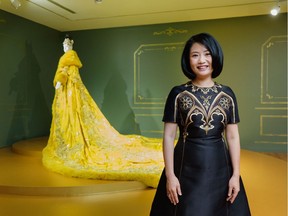 Chinese couturière Guo Pei at her first Canadian exhibition at the Vancouver Art Gallery. Guo Pei: Couture Beyond.