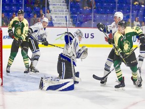 All eyes were on Victoria Royals netminder Griffen Outhouse in his team's 3-1 win over the Vancouver Giants on Sunday.