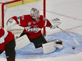 David Tendeck of the Vancouver Giants was named the WHL's player of the game Tuesday despite losing 3-1 to Russia in the CIBC Canada Russia Series at Langley Events Centre.