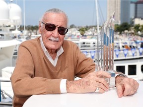 FILE - NOVEMBER 12:  It was reported November 12, 2018 that comic-book writer Stan Lee has died.  He was 95. SAN DIEGO, CA - JULY 21:  Stan Lee poses with the first-ever IMDb STARmeter Award for Lifetime Achievement on the #IMDboat At San Diego Comic-Con 2017 on the IMDb Yacht on July 21, 2017 in San Diego, California.