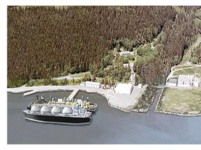 Artist’s conception of the Woodfibre LNG plant in Squamish
