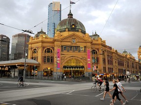 A file photo taken on April 2, 2010 shows Melbourne's Flinders Street Station which is the central railway station for the suburban rail network of Melbourne. (Getty Images)