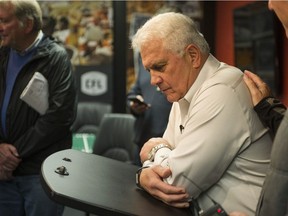 Wally Buono speaks to the media on Tuesday.