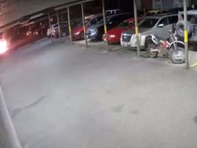 Kelowna police have released video footage of a suspected arson that damaged at least 11 cars and destroyed nine others, in hopes the public can help identify a culprit.