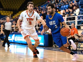 Manroop Clair shown in action from earlier this season with UBC.