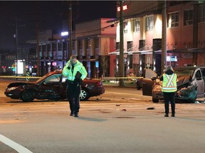 Just before 1 a.m. Sunday, Surrey RCMP were called to 80th Avenue and 128th Street for a collision involving a Honda van and Oldsmobile Sedan.