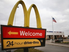 A file photo of a McDonald's drive-thru sign.