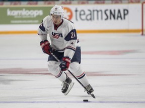 Quinn Hughes of Team USA, who was selected by the Vancouver Canucks in last summer's NHL Entry Draft, will be playing Saturday at Langley Events Centre against the Czech Republic junior squad in exhibition action.