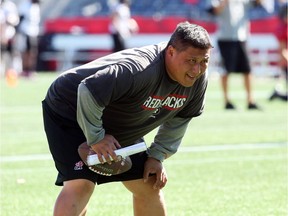 New B.C. Lions offensive line coach Bryan Chiu at TD Place in Ottawa in 2015.