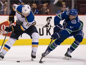 Loui Eriksson had a strong game against Brayden Schenn and the St. Louis Blues and was rewarded with an empty-netter for his efforts.