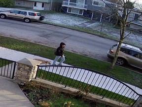 A surveillance camera caught this man swiping a parcel off Rob Dhaliwal's porch in South Vancouver.