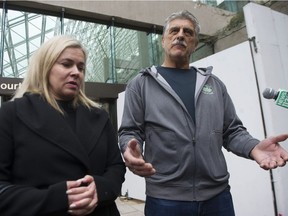 Clara and Mitch Gordic, the parents of slain teen Luka Gordic, at B.C. Supreme Court in Vancouver, Friday, January 11, 2019. The Gordics, along with a large group of supporters, attended court for the sentencing hearing for three youths convicted in Luka Gordic's 2015 murder in Whistler.