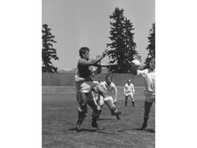 Former Canadian rugby captain Hans de Goede is seen in this 1982 handout photo. Hans de Goede, a hard-nosed lock forward who captained Canada at the inaugural Rugby World Cup in 1987, is headed to Rugby Canada's Hall of Fame.