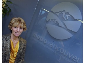 ‘If you look at municipalities across B.C., they have active (development cost charge) programs for water, for liquid waste, for parks and for a variety of other services as well,’ says Metro Vancouver chief administrative officer Carol Mason (pictured in 2013). ‘I don’t think it’s an unreasonable request at all to look at it.’