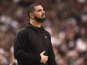Drake at a Toronto Raptors game in 2016.