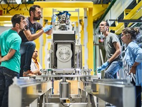 In the Philippines, Russia and Thailand, women are six to seven times more likely to study physics than women in Japan, Canada or Germany. Here scientists work on a crab cavity at CERN, the big European centre for particle physics.