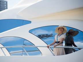 A woman on board a luxury yacht in China.