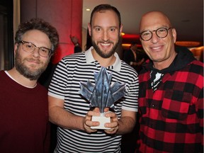 FUNNEYMEN: Seth Rogen and Evan Goldberg were feted at a star-studded reception attended by special guest Howie Mandel.
