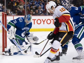 Six weeks ago, Jacob Markstrom stopped 44 shots to lead the Canucks to a shootout win over the Calgary Flames at Rogers Arena. Can he hold the fort against a high-flying playoff-bound team again?
