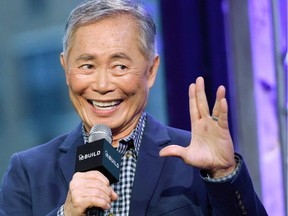 Actor George Takei participates in AOL's BUILD Speaker Series to discuss the Broadway musical "Allegiance" in New York on Dec. 3, 2015. "Star Trek" icon George Takei is both celebratory and sombre as he reflects on the 50th anniversary of the sci-fi franchise, a milestone that was "absolutely undreamed of" when the Starship Enterprise first took flight. THE CANADIAN PRESS/AP, Invision - Evan Agostini ORG XMIT: CPT112