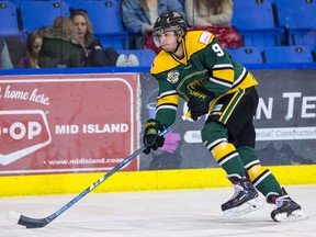 Ryan Brushett of the Powell River Kings forward is trying to claim the BCHL scoring title down the stretch in the regular season.