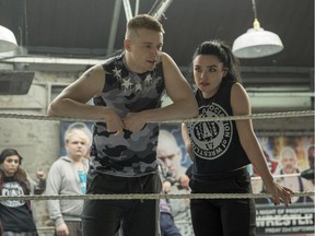 This image released by Metro Goldwyn Mayer Pictures shows Jack Lowden, left, and Florence Pugh in a scene from "Fighting with My Family." (Robert Viglasky/Metro Goldwyn Mayer Pictures via AP) ORG XMIT: NYET203