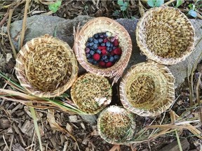 Baskets woven with local ingredients used to harvest items for dyes and other crafting materials at Means of Production art garden. 2018 [PNG Merlin Archive]