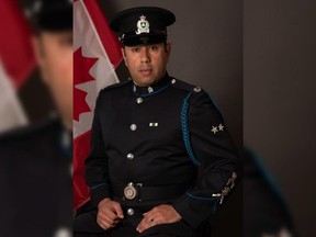 Acting Sgt. John Jasmins is a Delta Police officer who intervened during an altercation on Feb. 20, 2019 between a man and a woman in Delta. Jasmins was stabbed during the altercation but is recovering.