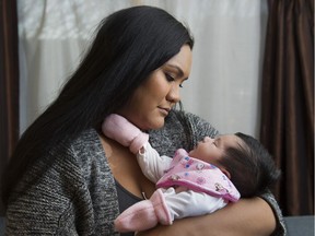Rose Anne De Picciotto and her daughter Mia at their home. Rose Anne is concerned with the emergency room treatment of her seven week old daughter, Vancouver, February 20 2019.
