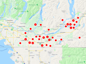 High winds overnight have left trees downed across B.C. Hydro wires in some areas, leading to a number of outages early Monday.