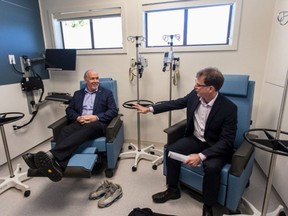 B.C. Premier John Horgan and Minister of Health Adrian Dix check out the facilities at the Westshore Urgent Primary Care Centre in Victoria at the time of its opening in October 2018. [PNG Merlin Archive]