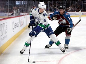 Elias Pettersson of the Canucks hasn't scored in six games and the rookie is hoping to change that bad luck in Las Vegas Sunday afternoon, where Vancouver plays the Golden Knights.