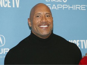 Producer and cast member Dwayne Johnson poses at the premiere of the film "Fighting With My Family" during the 2019 Sundance Film Festival, Monday, Jan. 28, 2019, in Park City, Utah.