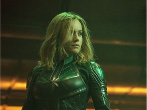 This image released by Disney-Marvel Studios shows Brie Larson in a scene from "Captain Marvel."
