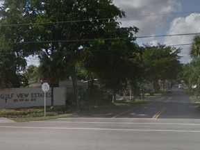 This image taken from Google Maps Street View, shows Golf View Estates mobile home park in Florida. A Canadian couple were found dead in their mobile home the mobile home park. (Google Maps)
