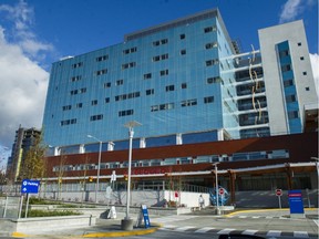 The exterior of Surrey Memorial Hospital.