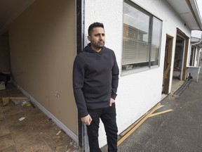 Jag Johal at his partially demolished family home in Richmond.