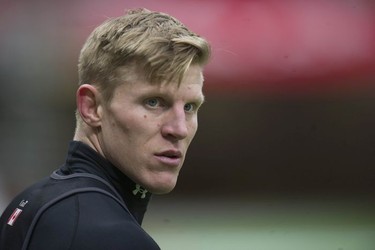 John Moonlight practises with Team Canada at B.C Place Stadium in Vancouver, on Wednesday. (He won't be part of the team this week for the upcoming HSBC Canada Sevens Rugby series.)