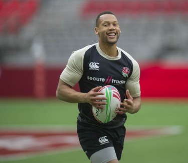 Dan Norton of England during his team's training session for the HSBC Canada Sevens at BC Place stadium on Friday, March 8, 2019.