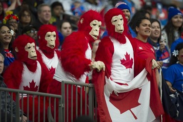 Fans at BC Place Stadium for the 2019 HSBC Canada Sevens rugby tournament in Vancouver, Saturday, March 9, 2019.