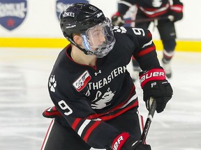 Vancouver Canucks prospect Tyler Madden, a third round pick in 2018, will return to the Northeastern University Huskies for his sophomore season. Photo courtesy of Northeastern University Athletics.
