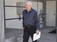 James Oler leaves court in Cranbrook, B.C., on July 24, 2017. He's back in court being tried for allegedly arranging the transport of a 15-year-old girl across the border for a sexual purpose.