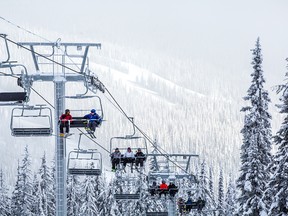An Alberta man has died following a collision during a snowmobile competition at B.C.'s Sun Peaks Resort.