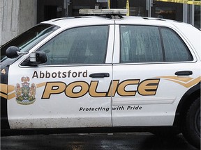 A 20-year-old woman is in custody following a stabbing Sunday in Abbotsford.
