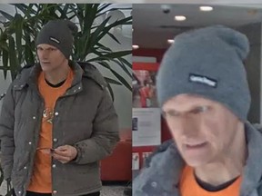 Police believe this man robbed a bank in Burnaby on March 8.