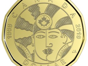 The Royal Canadian Mint is unveiling a new commemorative loonie today, shown in a handout photo, meant to mark what it calls a key milestone for lesbian, gay, transgender, queer and two-spirited people in the country. THE CANADIAN PRESS/HO-Royal Canadian Mint MANDATORY CREDIT ORG XMIT: CPT117