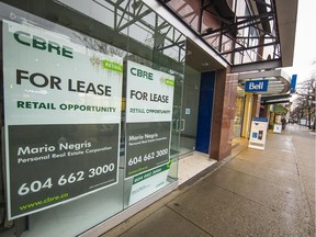 Vacant store fronts are now a common site around Vancouver.