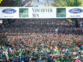 Thousands of runners fill the streets of Vancouver for the 2019 Vancouver Sun Run.