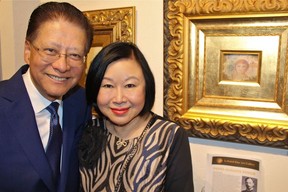 A Renoir painting backed Kids Up Front supporters Stephen and Grace Kwok, principals of Anson Realty. Photo: Fred Lee.